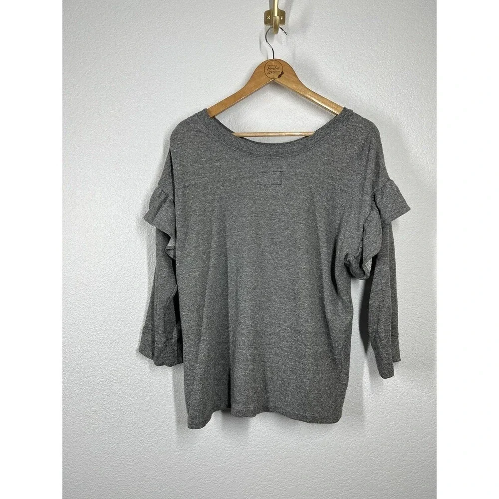 Current Elliott The Ruffle Sweatshirt Size 1 Small S Gray